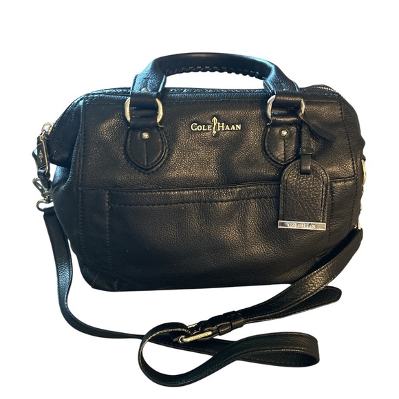 Cole Haan Black Leather Satchel - Picture 1 of 13